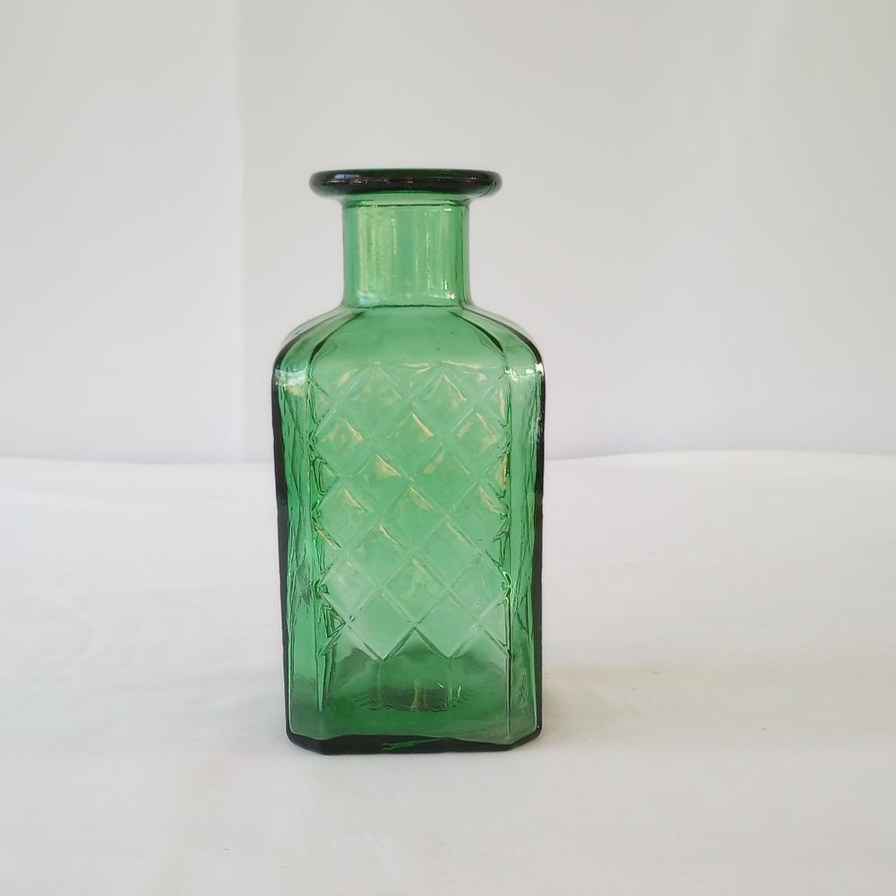 Vintage Green Glass Bottle/Vase-